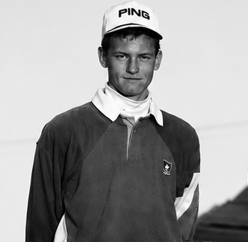 Ben Conway as a young golfer, wearing a PING cap and Franklin County golf team jacket